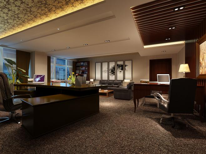 辦公空間3d效果圖2